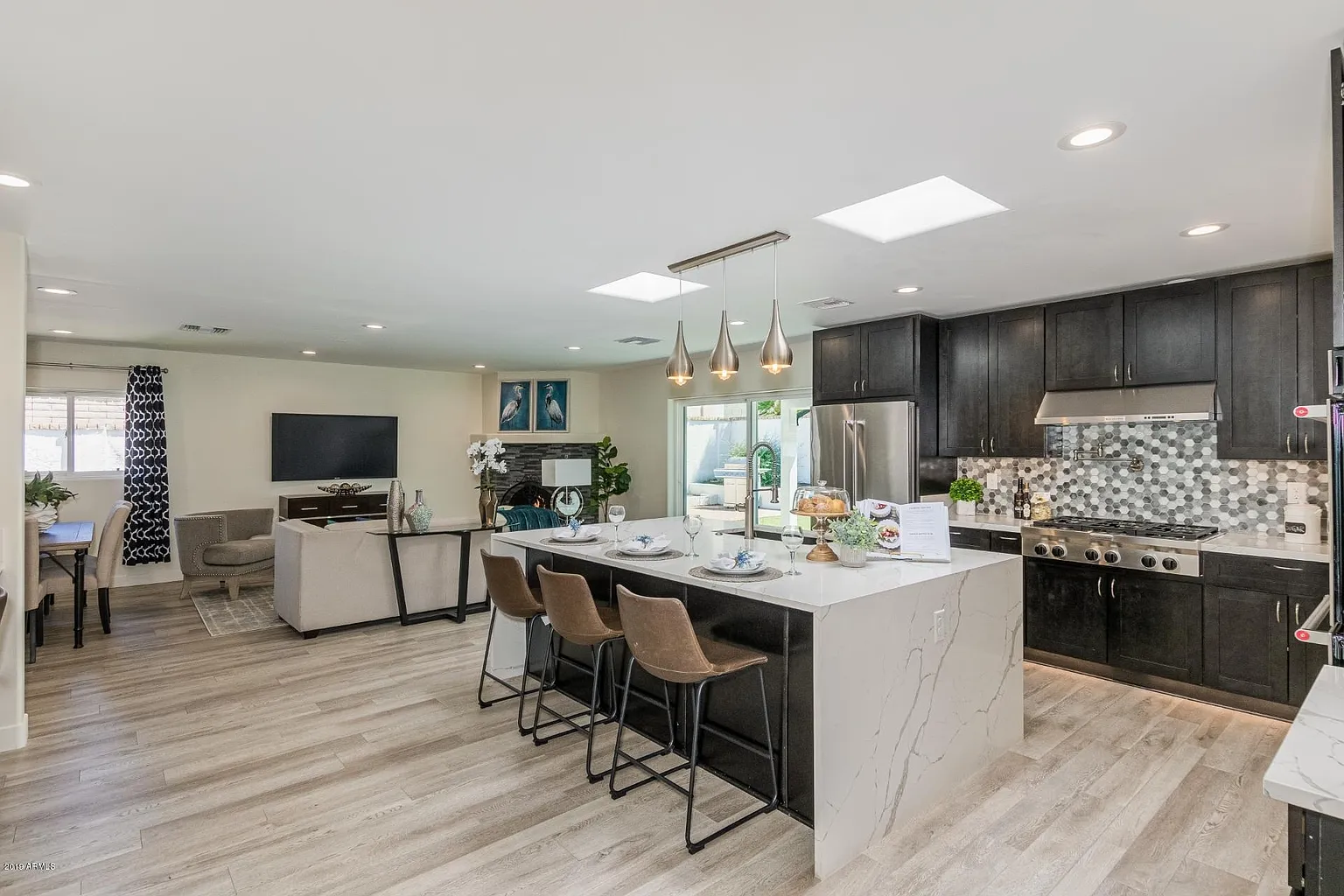 Open floorplan remodel in a home near the Biltmore in Arizona.