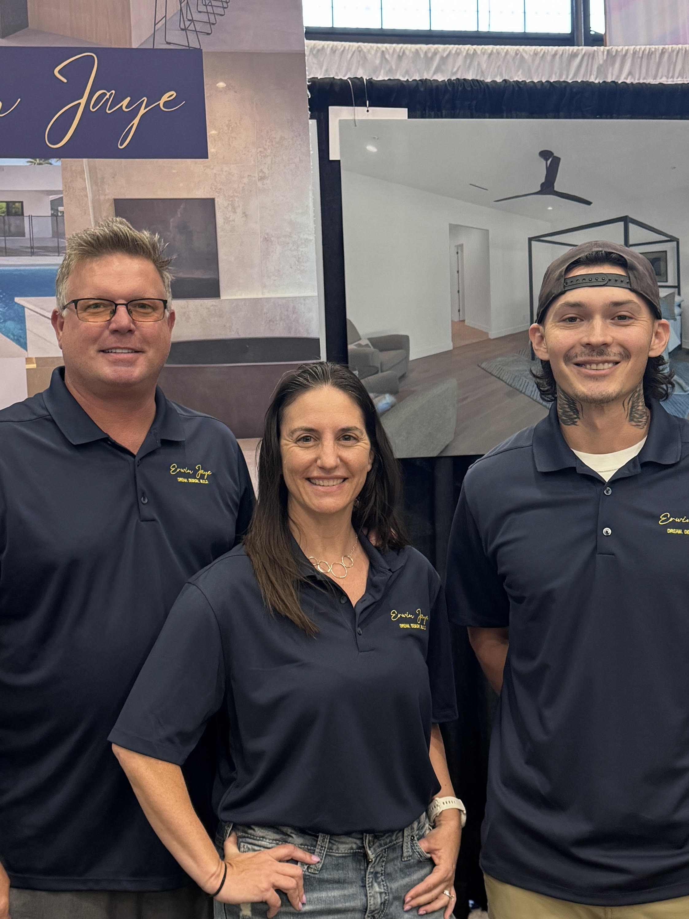 The Erwin Jaye team, including Travis, Alicia, and Austin, at our latest home show.